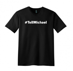#TellMichael Black V-Neck T-Shirt