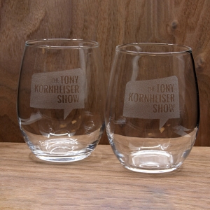 [TK992] The Tony Kornheiser Show Stemless Wine Glasses (set of 2)